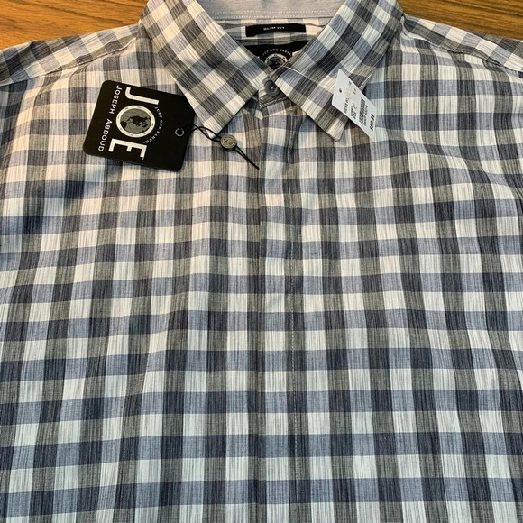 Joseph Abboud Shirt XL Slim Fit NWT Check  H 71 - Picture 6 of 11